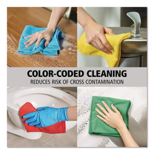 Rubbermaid Commercial Microfiber Cleaning Cloths, 12 x 12, Green, 24/Pack (1820578)