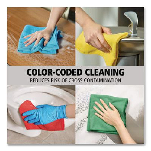 Rubbermaid Commercial Microfiber Cleaning Cloths, 12 x 12, Red, 24/Pack (1820577)