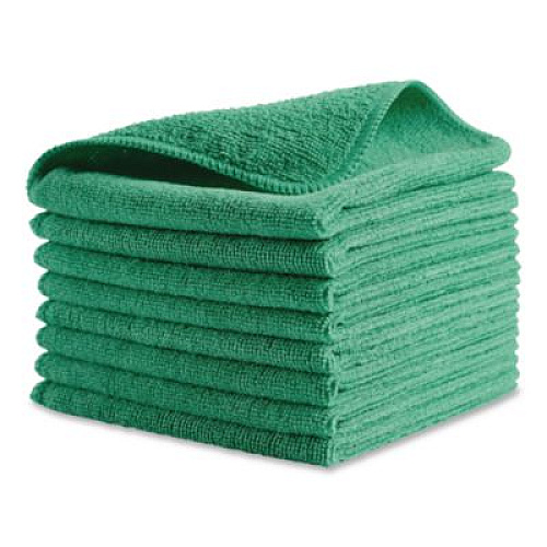 Rubbermaid Commercial Microfiber Cleaning Cloths, 12 x 12, Green, 24/Pack (1820578)