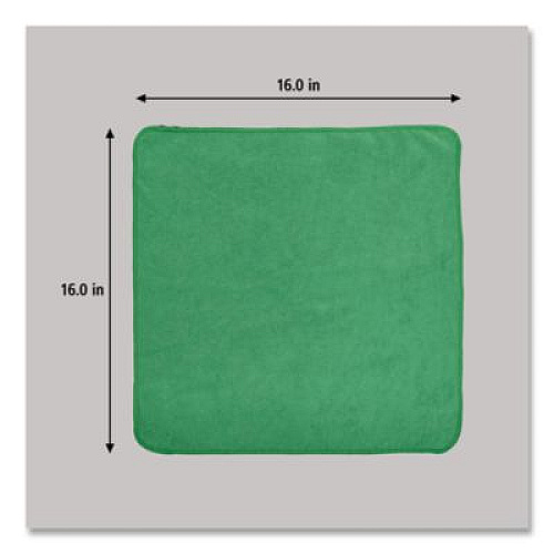 Rubbermaid Commercial Microfiber Cleaning Cloths, 16 x 16, Green, 24/Pack (1820582)