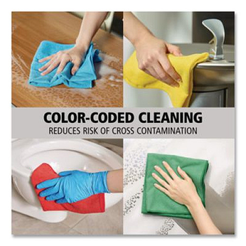 Rubbermaid Commercial Microfiber Cleaning Cloths, 16 x 16, Yellow, 24/Pack (1820584)