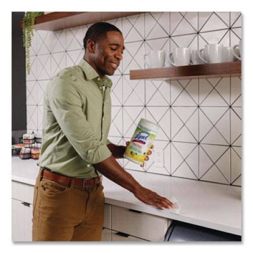 LYSOL Brand Disinfecting Wipes II Fresh Citrus Scent, 1-Ply, 7 x 7.25, Fresh Citrus, White, 70 Wipes/Canister (49128EA)