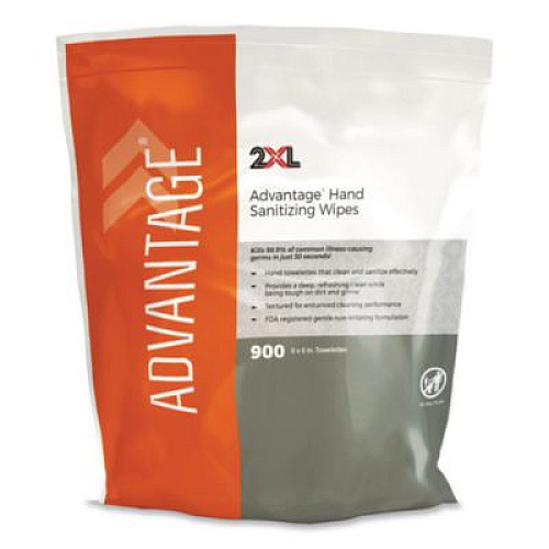 2XL Gym Wipes Advantage, 1-Ply, 6 x 8, Unscented, White, 900/Roll, 4 Rolls/Carton (L36R)