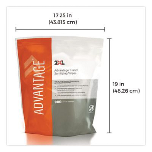 2XL Gym Wipes Advantage, 1-Ply, 6 x 8, Unscented, White, 900/Roll, 4 Rolls/Carton (L36R)