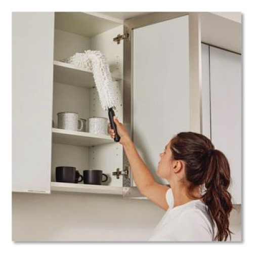 Rubbermaid Commercial HYGEN HYGEN Quick-Connect Microfiber Dusting Wand Sleeve, White, 6/Carton (Q853WHI)