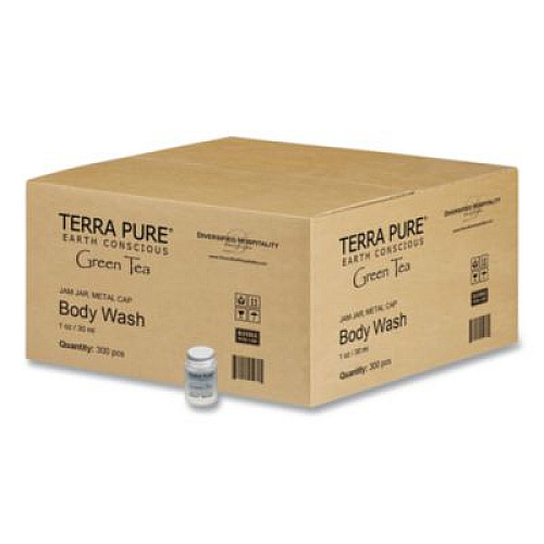 Diversified Hospitality Solutions Terra Pure Body Wash Jam Jar, Green Tea Lemongrass, 1 oz Jar, 300/Carton (007491)