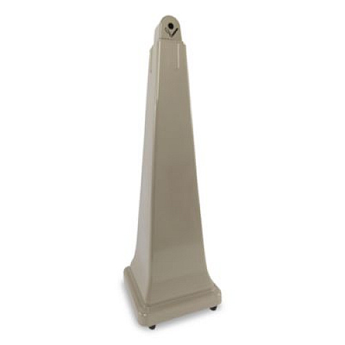 Rubbermaid Commercial GroundsKeeper Cigarette Waste Collector, Pyramid, 1 gal, 12.25 x 39.75, Beige (257088BG)