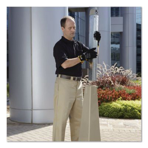 Rubbermaid Commercial GroundsKeeper Cigarette Waste Collector, Pyramid, 1 gal, 12.25 x 39.75, Beige (257088BG)
