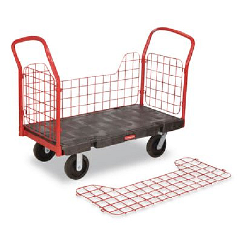 Rubbermaid Commercial Side-Panel Platform Truck, 2,000 lb Capacity, 24.25 x 56 x 41.25, Black (4486BLA)