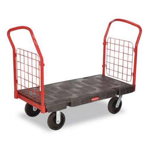 Rubbermaid Commercial Side-Panel Platform Truck, 2,000 lb Capacity, 24.25 x 56 x 41.25, Black (4486BLA)