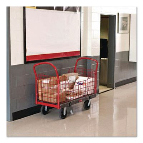 Rubbermaid Commercial Side-Panel Platform Truck, 2,000 lb Capacity, 24.25 x 56 x 41.25, Black (4486BLA)