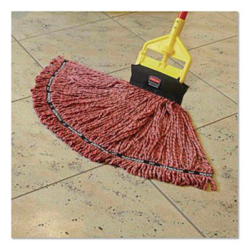 Rubbermaid Commercial Invader Fiberglass Side-Gate Wet-Mop Handle, 60", Red/Yellow (H146RED)