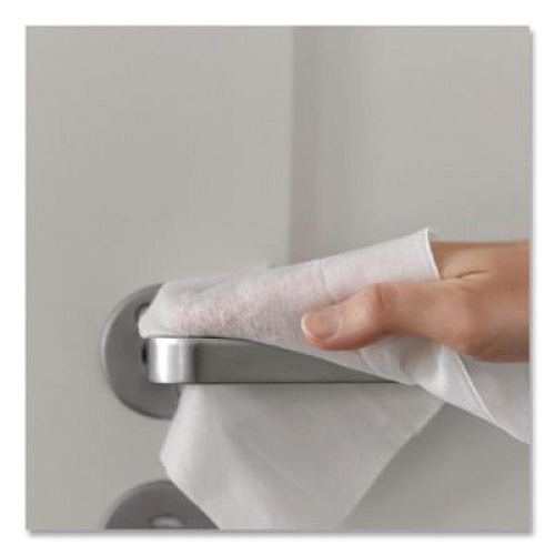 Carlisle WipesPlus Disinfecting Surface Wipes, Flat Pack, 1-Ply, 7 x 8, Lemon, White, 80 Wipes/Refill Pack, 12 Packs/Carton (37701)