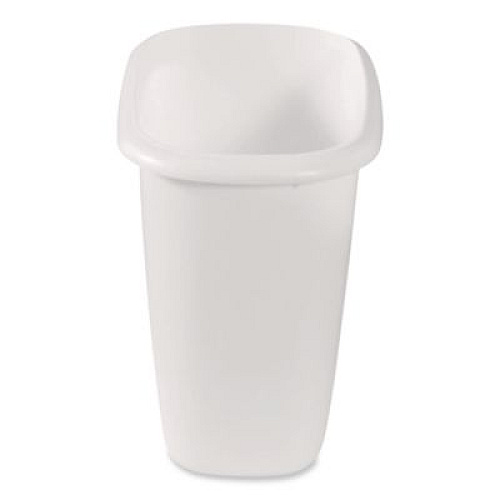 Rubbermaid Open-Top Wastebasket, 6 qt, Plastic, White, 6/Carton (2953WHICT)