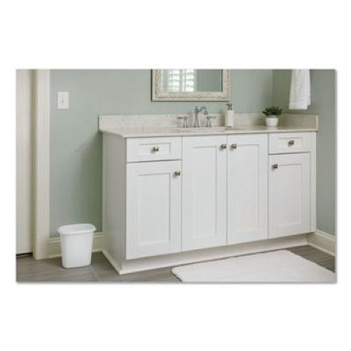 Rubbermaid Open-Top Wastebasket, 6 qt, Plastic, White, 6/Carton (2953WHICT)