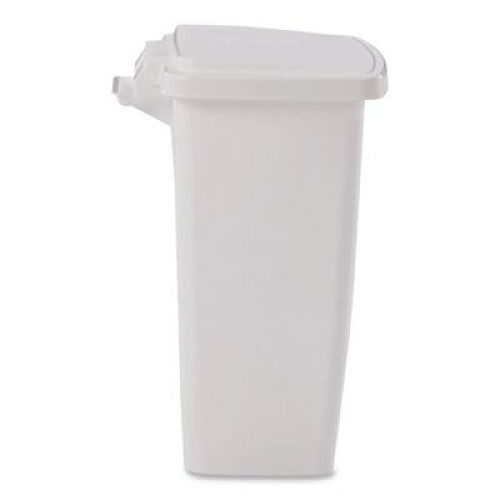 Rubbermaid Step-On Waste Can, 8.25 gal, Plastic, White (284187WHICT)