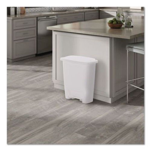 Rubbermaid Step-On Waste Can, 8.25 gal, Plastic, White (284187WHICT)
