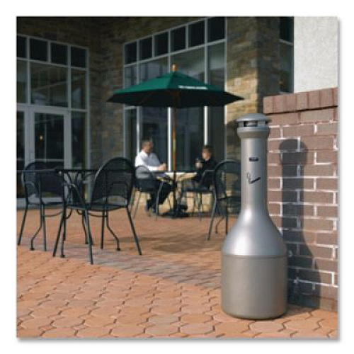 Rubbermaid Commercial Infinity Traditional Smoking Receptacle, 4.1 gal, 13 dia x 39h, Antique Pewter (9W33APE)