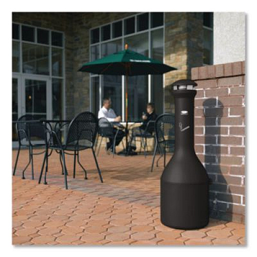 Rubbermaid Commercial Infinity Traditional Smoking Receptacle, 4.1 gal, 13 dia x 39h High, Black (9W33BLA)