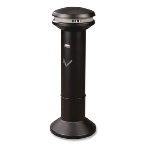 Rubbermaid Commercial Infinity Ultra-High Capacity Smoking Receptacle, 6.7 gal, 15.5 dia x 41.5h, Black (9W34BLA)