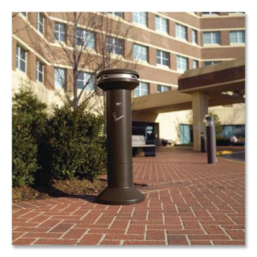Rubbermaid Commercial Infinity Ultra-High Capacity Smoking Receptacle, 6.7 gal, 15.5 dia x 41.5h, Black (9W34BLA)