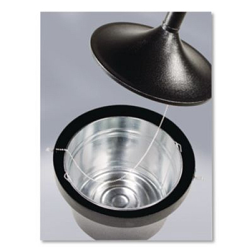 Rubbermaid Commercial Aladdin Smokers' Station, Round, Steel, 4.5 gal, 16 dia x 38.75, Charcoal (R1639EHGR)