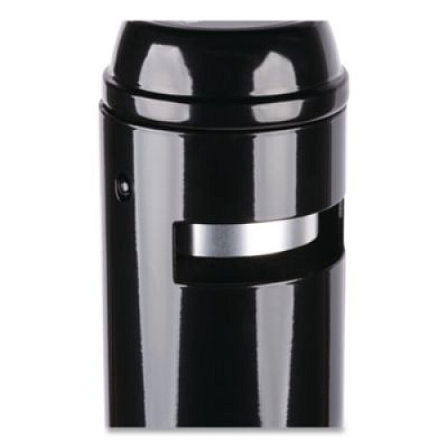 Rubbermaid Commercial Smoker's Pole, Round, Steel, 0.9 gal, 4 dia x 41h, Black (R1BK)
