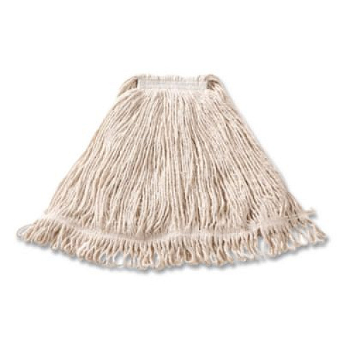 Rubbermaid Commercial Super Stitch Cotton Looped End Wet Mop Head, Large, 1" White Headband, 6/Carton (D113)