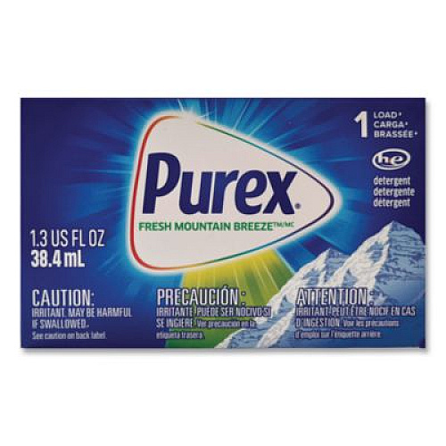 Purex Coin Vending Liquid Laundry Detergent, Fresh Mountain Breeze, 1.3 oz Vend Box, 100/Carton (2979551)