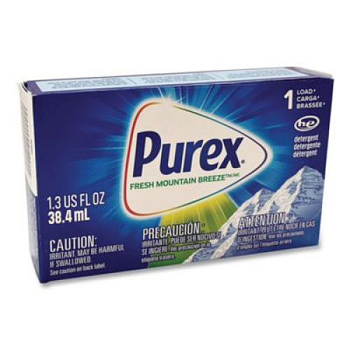 Purex Coin Vending Liquid Laundry Detergent, Fresh Mountain Breeze, 1.3 oz Vend Box, 100/Carton (2979551)