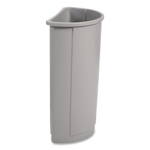 Rubbermaid Commercial Untouchable Half-Round Plastic Receptacle, 21 gal, Plastic, Gray (352000GY)