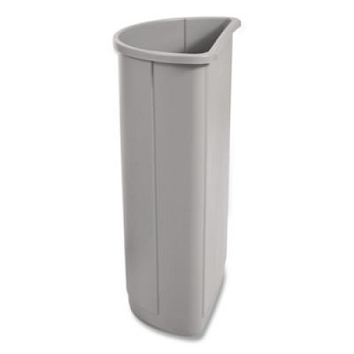 Rubbermaid Commercial Untouchable Half-Round Plastic Receptacle, 21 gal, Plastic, Gray (352000GY)