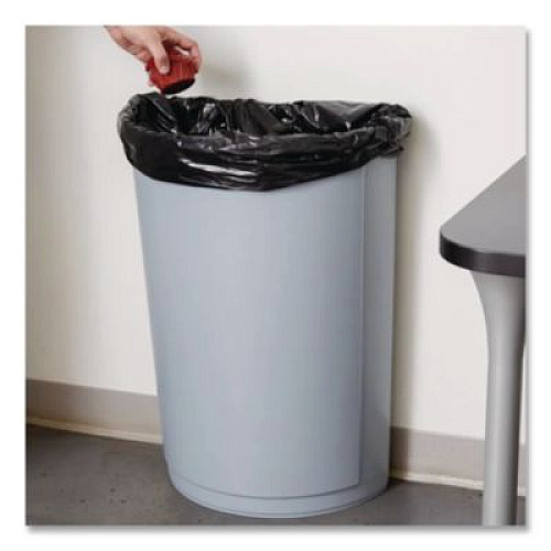 Rubbermaid Commercial Untouchable Half-Round Plastic Receptacle, 21 gal, Plastic, Gray (352000GY)