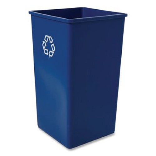 Rubbermaid Commercial Square Recycling Container, 50 gal, Plastic, Blue (395973BLU)