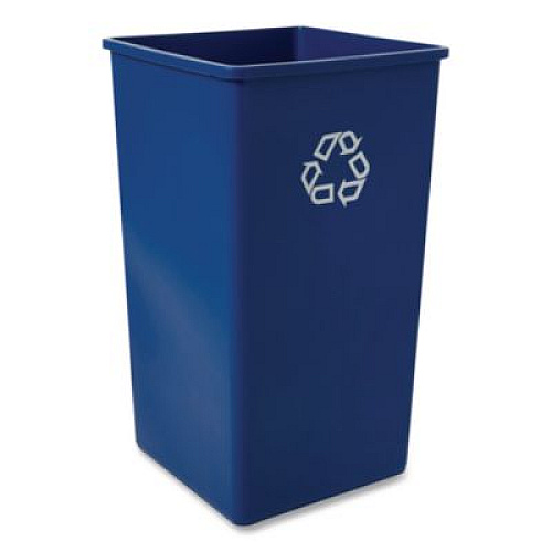 Rubbermaid Commercial Square Recycling Container, 50 gal, Plastic, Blue (395973BLU)