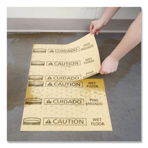 Rubbermaid Commercial Over-The-Spill Pad Tablet, 12 oz, 14 x 16.5, 25/Pack (4253YEL)