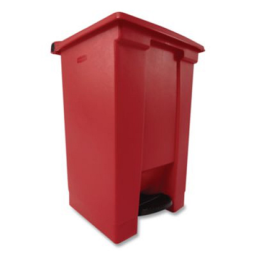 Rubbermaid Commercial Indoor Utility Step-On Waste Container, 12 gal, Plastic, Red (6144RED)
