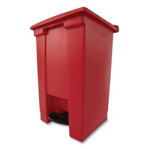 Rubbermaid Commercial Indoor Utility Step-On Waste Container, 12 gal, Plastic, Red (6144RED)