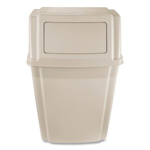 Rubbermaid Commercial Slim Jim Wall-Mounted Container, 15 gal, Plastic, Beige (7822BEI)