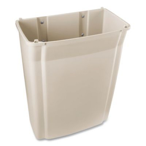 Rubbermaid Commercial Slim Jim Wall-Mounted Container, 15 gal, Plastic, Beige (7822BEI)