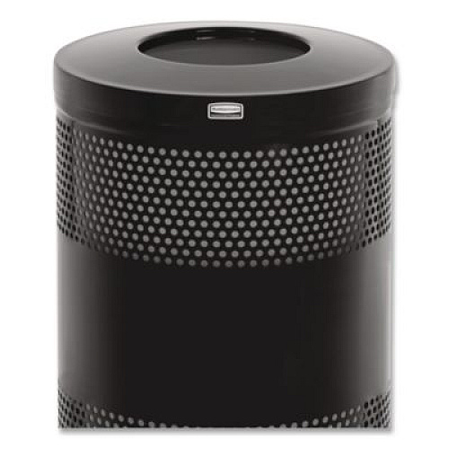 Rubbermaid Commercial Classics Perforated Open Top Receptacle, 25 gal, Steel, Black (S3ETBK)