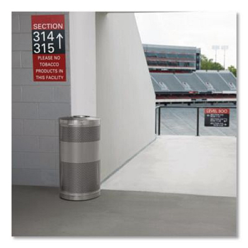 Rubbermaid Commercial Classics Perforated Open Top Receptacle, 25 gal, Steel, Black (S3ETBK)