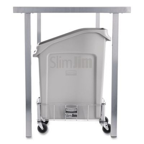 Rubbermaid Commercial Slim Jim Under-Counter Container, 13 gal, Polyethylene, Gray (2026695)