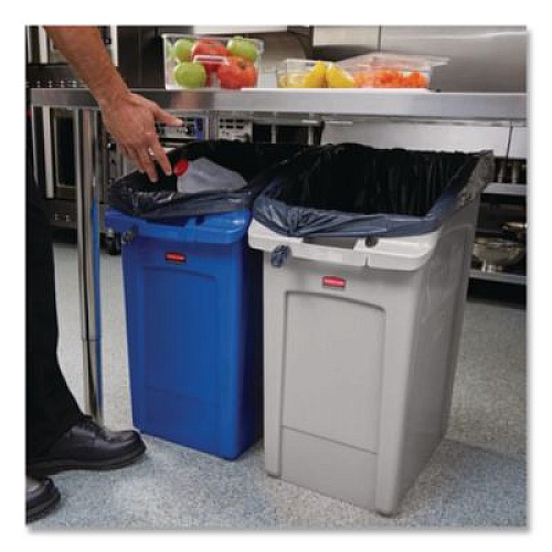 Rubbermaid Commercial Slim Jim Under-Counter Container, 23 gal, Polyethylene, Gray (2026721)
