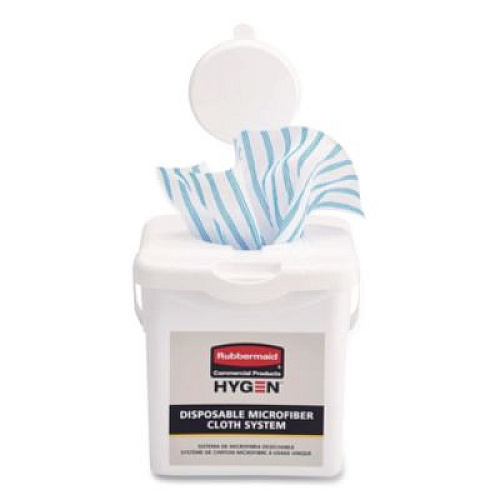 Rubbermaid Commercial HYGEN Disposable Microfiber Charging Bucket, 7.92 x 7.75 x 7.44, White, 4/Carton (2135007)