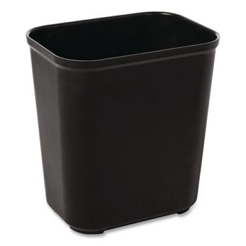 Rubbermaid Commercial Fiberglass Wastebasket, 7 gal, Fiberglass, Black (254300BK)