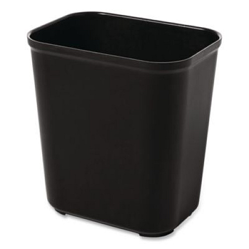 Rubbermaid Commercial Fiberglass Wastebasket, 7 gal, Fiberglass, Black (254300BK)