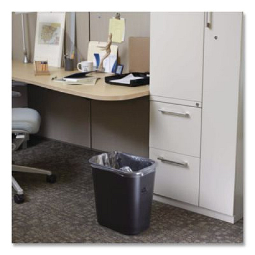 Rubbermaid Commercial Fiberglass Wastebasket, 7 gal, Fiberglass, Black (254300BK)