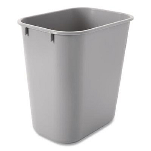 Rubbermaid Commercial Deskside Plastic Wastebasket, 3.5 gal, Plastic, Gray (2955GRA)