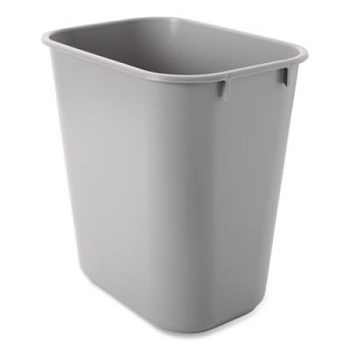 Rubbermaid Commercial Deskside Plastic Wastebasket, 3.5 gal, Plastic, Gray (2955GRA)